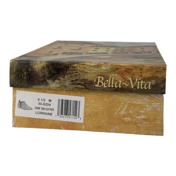 New Women Bella Vita Dark Tan Brown Lorraine Leather Ankle Boot Shoes US 6.5 - Picture 9 of 9